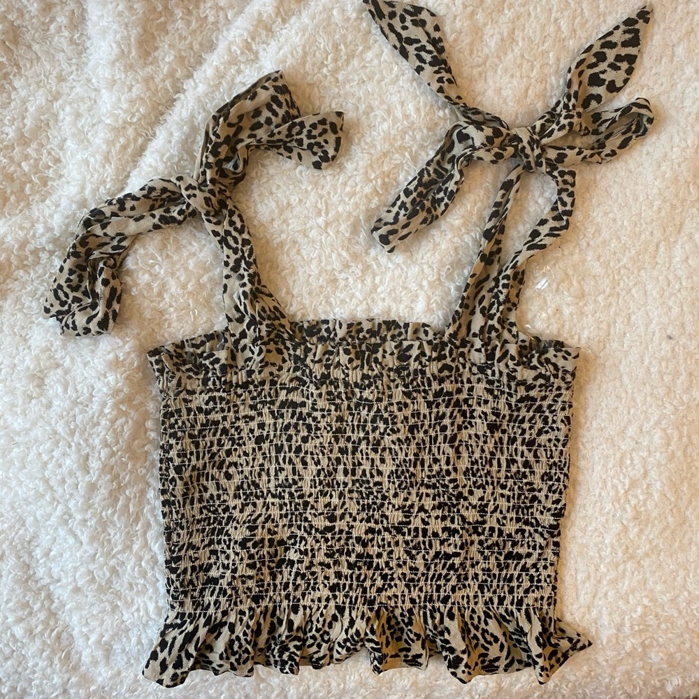 American Eagle Smocked Tie-Strap top